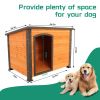 44"Dog House Outdoor & Indoor Wooden Dog Kennel for Winter with Raised Feet Weatherproof for Large Dogs(Gold red and black)(M)