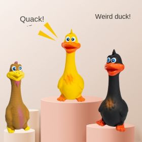 Pet Latex Bite Toy Grows Strangely Standing Chicken Big Mouth Duck Latex Sounding Bite Resistant Dog Toy (blue best: Yellow duck)