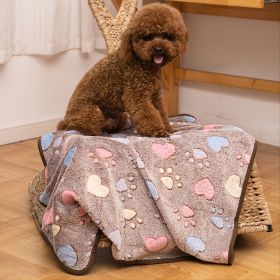 Prt Soft Brown Heart Claw Print Pet Rug For Dog And Cat S 23in*16in M 30in*20in L 41in*30in (blue best: Brown - Polyester)