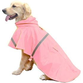 Dog Raincoats for Large Dogs with Reflective Strip Hoodie; Rain Poncho Jacket for Dogs (blue best: C3-Lake Blue)