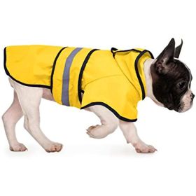 Reflective Dog Raincoat Hooded Slicker Poncho for Small to X-Large Dogs and Puppies; Waterproof Dog Clothing (blue best: Safety Orange)