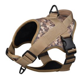 Dog Harness; large dog training tactical chest strap; K9 pet chest strap; vest type reflective dog rope; explosion-proof impulse traction (colour: red)