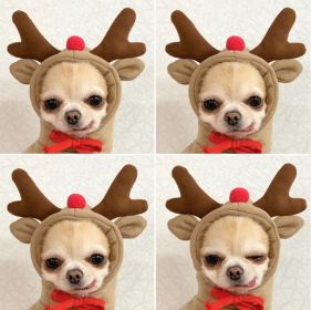 Chrimas Dog Winter Warm Clothing Cute Plush Coat Hoodies Pet Costume Jacket For Puppy Cat French Bulldog Chihuahua Small Dog Clothing (blue best: Coffee)