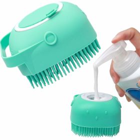 Pet Dog Shampoo Massager Brush Cat Massage Comb Grooming Scrubber Shower Brush For Bathing Short Hair Soft Silicone Brushes (blue best: Blue)