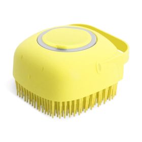 Pet Dog Shampoo Massager Brush Cat Massage Comb Grooming Scrubber Shower Brush For Bathing Short Hair Soft Silicone Brushes (blue best: Yellow)