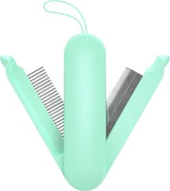 Pet Life 'JOYNE' Multi-Functional 2-in-1 Swivel Travel Grooming Comb and Deshedder (blue best: Green)