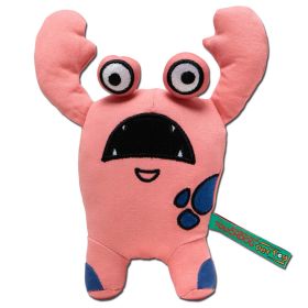 Touchdog Cartoon Up-for-Crabs Monster Plush Dog Toy (blue best: Pink)