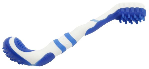 Pet Life 'Denta-Brush' TPR Durable Tooth Brush and Dog Toy (blue best: Blue)