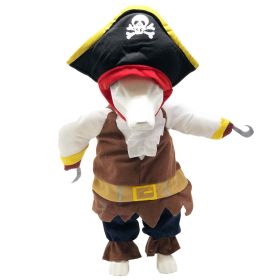 Pet Life 'Captain Snuggles' Pirate Pet Dog Costume Uniform (blue best: Navy)