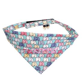 Touchdog 'Bad-to-the-Bone' Elephant Patterned Fashionable Velcro Bandana (blue best: Aqua)