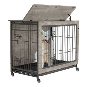 38 Inch Heavy-Duty Dog Crate Furniture (blue best: Gray)