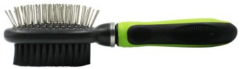 Pet Life Flex Series 2-in-1 Dual-Sided Pin and Bristle Grooming Pet Brush